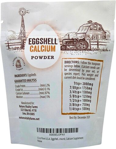 12 oz Pure U.S.A. Eggshell Powder for Dogs/Cats, Finely Ground, Calcium Supplement in Saudi Arabia