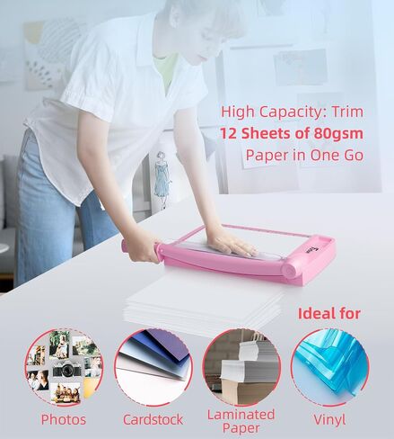 Firbon 12 Inch Guillotine Paper Cutter, Heavy Duty Paper Trimmer, Gray in Saudi Arabia
