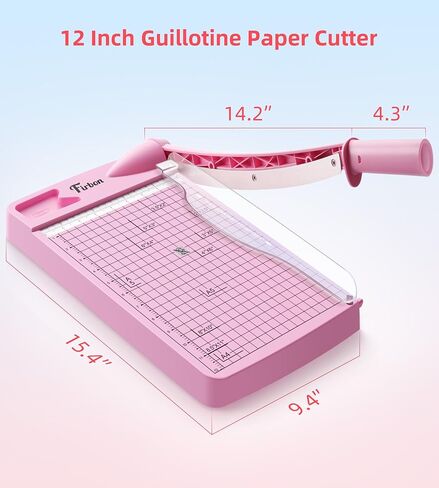 Firbon 12 Inch Guillotine Paper Cutter, Heavy Duty Paper Trimmer, Gray in Saudi Arabia