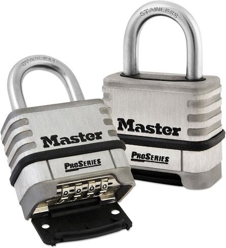 Master Lock 1174D Padlock, 1.5" x 2.2" x 3", Stainless Steel in Kuwait