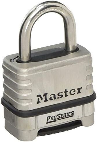 Master Lock 1174D Padlock, 1.5" x 2.2" x 3", Stainless Steel in Kuwait