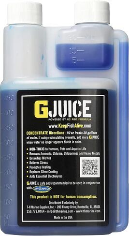 T-H Marine G-Juice Liquid Livewell Treatment - Freshwater Fish Water Conditioner, 16 oz. - Safe Ammonia Remover & Electrolyte Enhancer for Fish Health, Easy Application & Stress Reduction in Saudi Arabia