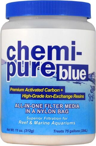 Boyd Chemi‑Pure Blue 11 oz Aquarium Filtration Media Premium Extruded Carbon + Ion‑Exchange Resins in Nylon Bag Clears Toxins, Phosphates & Metals in Kuwait