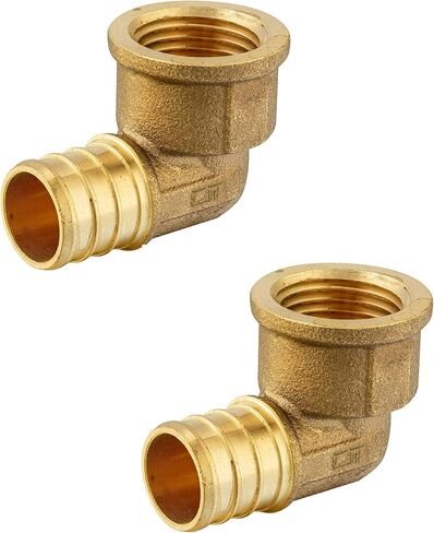 (عبوة من قطعتين) EFIELD Pex 3/4 بوصة × 1/2 بوصة أنثى ملولبة NPT محول الكوع النحاسي (Pex 3/4 بوصة × 1/2 بوصة خيط أنثى)، (PEX1807301-2PCS) in Kuwait
