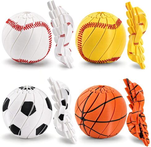 4‑Pcs 3D Printed Fruit Toys Set, Twisty Fidget Toys, Flexible Articulated Desk Toys, Extendable Spiral Fidget Toy, Cute Desk Decor, Party Favors, Gifts for Kids & Students in Kuwait