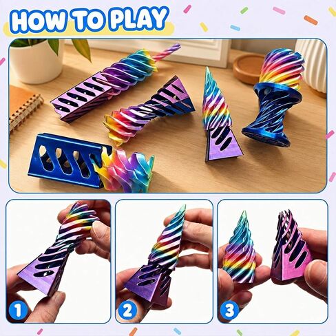 Gemmicho 6 Pack 3D Printed Fidget Toys, Impossible Cone Fidget Toy in Saudi Arabia