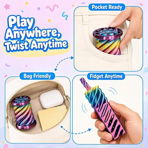 Gemmicho 6 Pack 3D Printed Fidget Toys, Impossible Cone Fidget Toy in Saudi Arabia