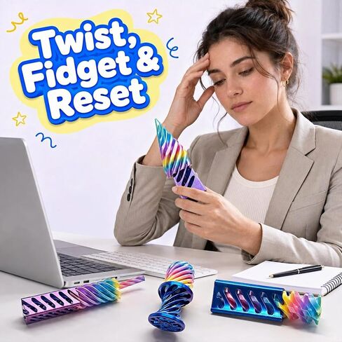 Gemmicho 6 Pack 3D Printed Fidget Toys, Impossible Cone Fidget Toy in Saudi Arabia