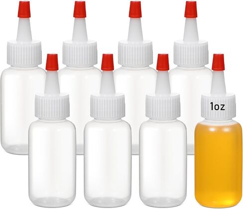 Mifoci 100 Pcs Writer Bottle Squeeze Bottle Red Cap, Red Riding Hood Squeeze Bottle, Boston Round Bottle, Suitable for Dressing, Salad Dressing, Oil, Cookies Writing (1 oz) in Kuwait