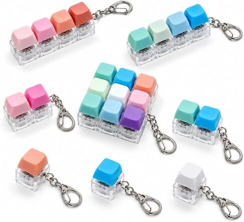 8 PCS Keyboard Fidget Toy Set, Keyboard Keychain Clickers Set, Colorful Keyboard Decompression Toys, Portable Desk Fidgets and Stress Relief Gifts Party Giveaways Favors in Kuwait