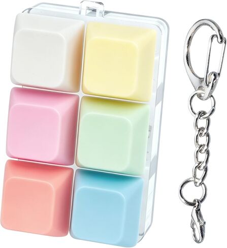 6-Key Keyboard Fidget Toy Keychain, Mini Finger Clicker Sensory Buttons, Pocket Stress and Anxiety Relief Toy, Focus Fidget Gift for Adults, Office and Travel(Macaron) in Kuwait