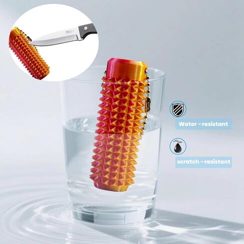 3D Rotatable Little Ouchies Fidget ,Pain Stim Fidget Toy ,Pocket-Sized Stim Keychain with Spiky Grippie Design Spiky Fidget Keychain for Anxiety and Stress Reduction Tactile Fidget for Adhd-Orange+Red in Kuwait