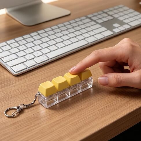 Portable Keyboard Fidget, Lightweight Keyboard Keychain with Adult, Keyboards Fidget Keychain for Bag, Garment, Office Space, Indoor Areas and Gifting to Families, Yellow in Saudi Arabia