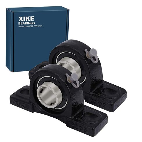 XiKe 2 Pcs UCP205 Pillow Block Bearings ID 25mm, Heavy Load Types Solid Base and Self-Alignment, Pillow Block Cast Iron/Bearings Chromium Steel. in Kuwait