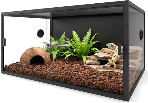 ALOTIKI 64 Gallon Reptile Enclosure 36"x24"x18" Bearded Dragon Reptile Tank in Kuwait