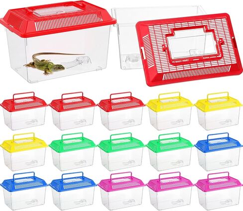 LemonRoad 25 Pcs Plastic Reptile Terrariums,Classic,5.1x3.5x3.5 Inch in Kuwait
