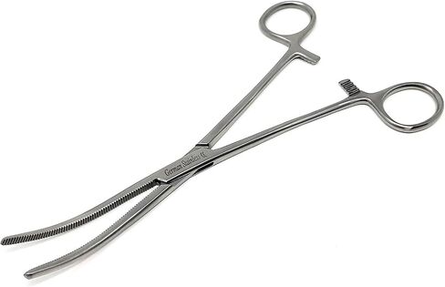 Premium Quality Heavy Duty Hemostat Locking Forceps Clamps 8" Curved with Full Serrated Jaws for Better Grip and Three Locking Positions in Kuwait