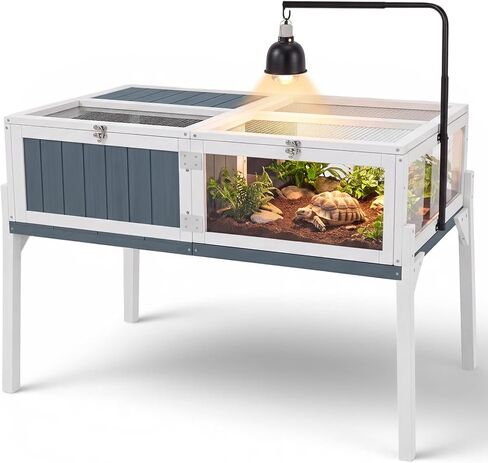 43" Large Tortoise Habitat with Stand, Wooden Turtle Enclosure Reptile Cage in Kuwait