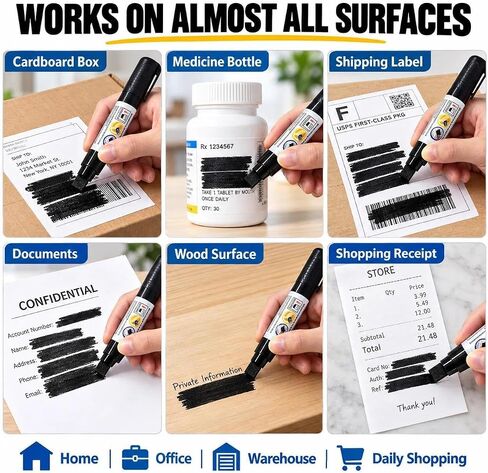 8 Pack Privacy Blackout Markers with Package Opener, Security Markers in Kuwait