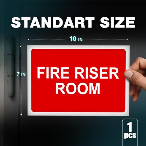 Fire Riser Room Sticker - 7x10 Vinyl Fire Extinguisher Inside Sticker - Waterproof Fire Sprinkler Riser Room Sign - Fire Extinguisher Wall Signs in Kuwait