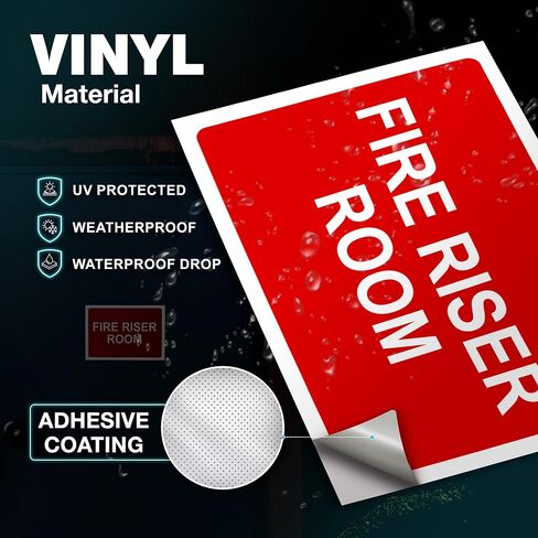 Fire Riser Room Sticker - 7x10 Vinyl Fire Extinguisher Inside Sticker - Waterproof Fire Sprinkler Riser Room Sign - Fire Extinguisher Wall Signs in Kuwait