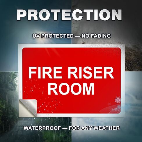 Fire Riser Room Sticker - 7x10 Vinyl Fire Extinguisher Inside Sticker - Waterproof Fire Sprinkler Riser Room Sign - Fire Extinguisher Wall Signs in Kuwait