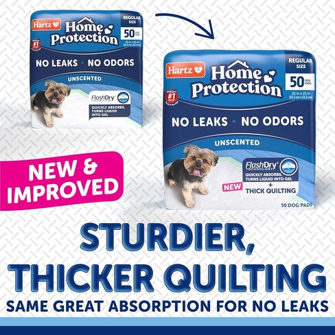 Hartz Home Protection Super Absorbent Odor Eliminating No Leaks Dog Pads, 50 Count in Saudi Arabia