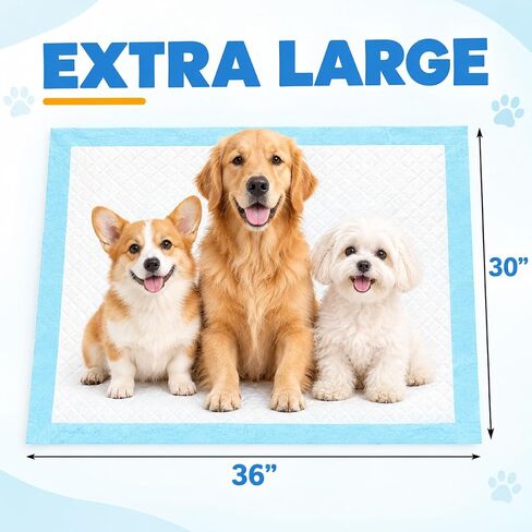 50 Pack Puppy Pads 30"x36", Extra Large Pee Pads for Dogs in Kuwait
