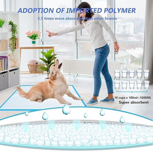 XXXXL Puppy Pee Pads for Dogs 36"x51" 40 Count, Extra Large Dog Pee Pads, Leak-Proof & Super Absorbent Dog Pee Pads, Thicken Disposable Potty Pads Puppy Training Pads for Cats Rabbits in Saudi Arabia