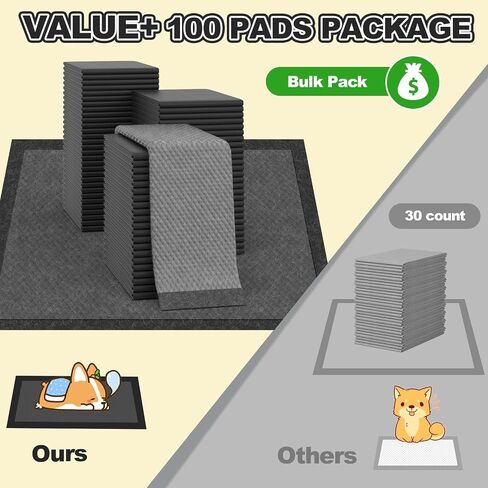 Charcoal XL Dog Pee Pads 34"x28" 100 Count Puppy Training Pads in Saudi Arabia