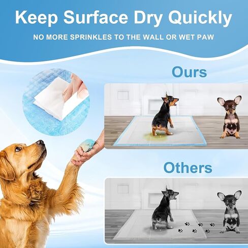 Puppy Pee Pads for Dogs Extra Large 31""x47"" 40 Count, Leak-Proof & Super Absorbent, Thicken Disposable Potty Training Pads for Doggie Cats Rabbits, Quick Dry Pet Piddle Pad, Blue&white in Kuwait