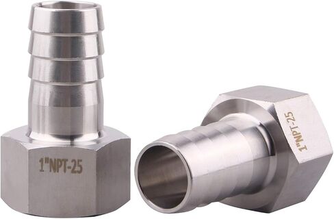 DERNORD خرطوم شائك 1/2 بوصة × 1/2 بوصة NPT أنثى - تركيب المشروب المنزلي 304 من الفولاذ المقاوم للصدأ عبوة من 2 in Kuwait