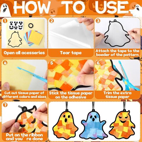 Lonfliness 36 Set Halloween Ghost Suncatchers DIY Craft Kit for Kids in Kuwait