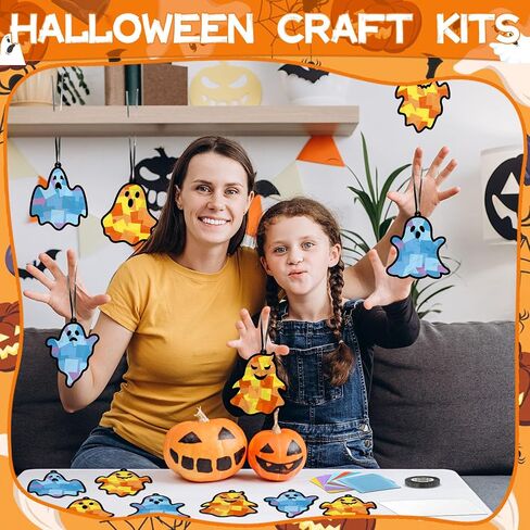Lonfliness 36 Set Halloween Ghost Suncatchers DIY Craft Kit for Kids in Kuwait