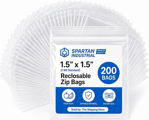 Spartan Industrial - 3" X 4" (200 Count) 2 Mil Clear Reclosable Zip Plastic Poly Bags with Resealable Lock Seal Zipper in Kuwait