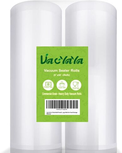 VacYaYa 6 عبوات مقاس 8 × 20 بوصة (3 لفات) و11 بوصة × 20 بوصة (3 لفات) أكياس أكياس تفريغ الهواء مع خالية من مادة BPA وشديدة التحمل، تعمل أكياس أكياس تفريغ الهواء من الدرجة التجارية مع أي نوع من أنواع سدادات الفراغ in Kuwait