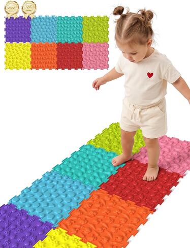 Sensory Mats for Kids, 8 Pack Textured Sensory Tiles for Toddlers ＆ Adults in Kuwait