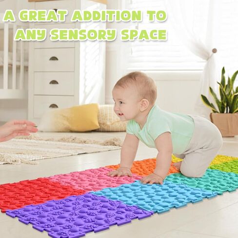 Sensory Mats for Kids, 8 Pack Textured Sensory Tiles for Toddlers ＆ Adults in Kuwait