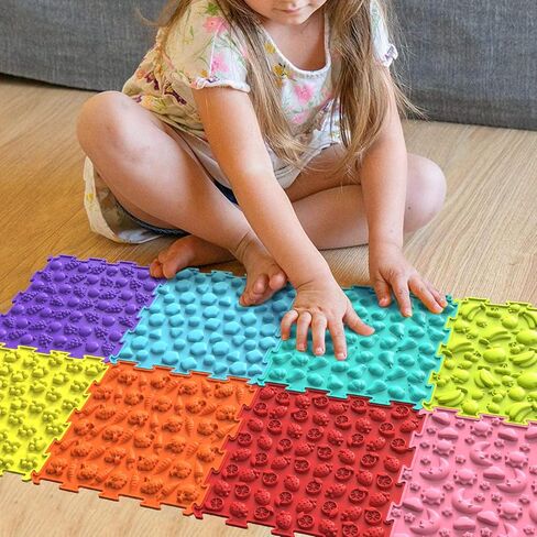 Sensory Mats for Kids, 8 Pack Textured Sensory Tiles for Toddlers ＆ Adults in Kuwait