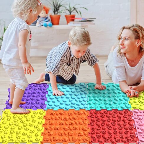 Sensory Mats for Kids, 8 Pack Textured Sensory Tiles for Toddlers ＆ Adults in Kuwait