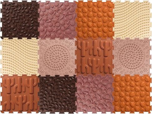 12 Pcs Sensory Floor Tiles Silicone Puzzle Mat Kids, Morandi Color in Kuwait