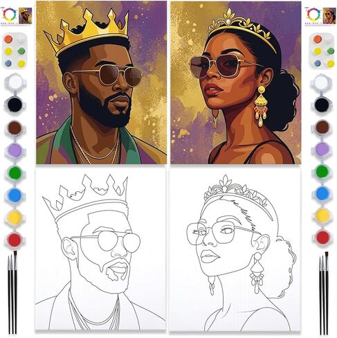PAILIM Sip and Paint kit for Adults Couple King Pre Drawn Canvas Party Kits in Saudi Arabia