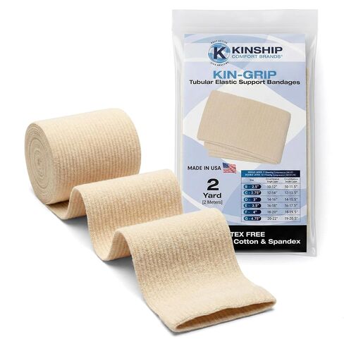 KinGrip Tubular Elastic Support Bandages by Kinship Comfort Brands Tubular Bandage Protects Fragile Skin Latex-Free Wound Care for Edema and Lymphedema Support | Made in USA | Size E 3.5" x11 Yards in Saudi Arabia