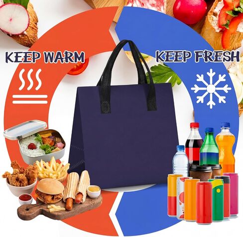 Kacctyen 150 Pcs Insulated Take out Bags Bulk 9.5 x 9.5 x 6 in Thermal Insulation Take Away Food Bag for Coffee Milk Tea Hot Cold Food, Delivery Cooler Bag for Catering Restaurant Grocery Picnic in Kuwait
