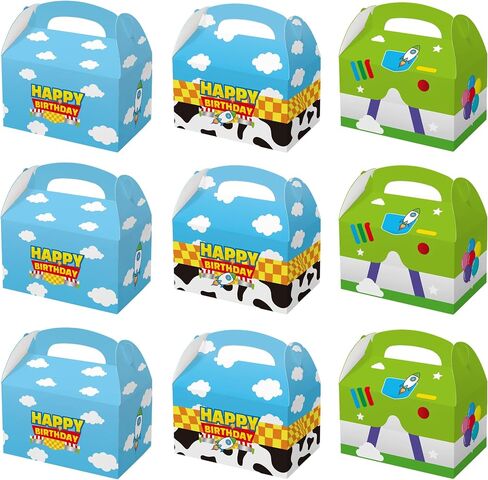 15 Pack Cartoon Story Party Boxes Cookie Treat Boxes with Handle Blue Sky White Cloud Cow Pattern Gift Box for Cartoon Story Birthday Party Supplies in Kuwait