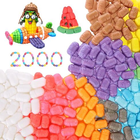 LOLYSIC 2000 Pcs Magic Foam Crafts, Arts and Crafts Magic Foam Corn Craft Kit Bulk Building Blocks Model Valentines Gifts DIY Creativity Supplies in Kuwait