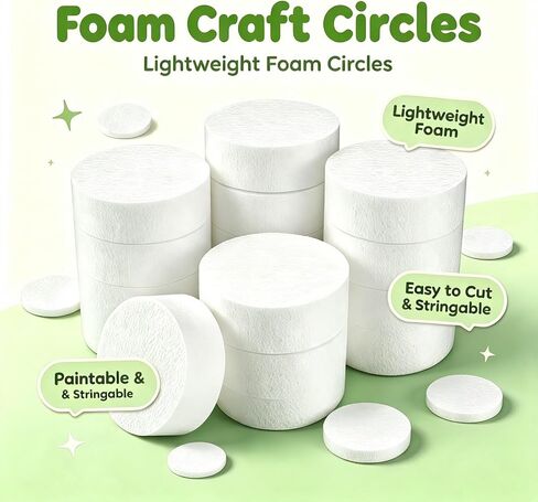 Foam Circles for Crafts 3 Inch, Polystyrene Foam Total 20 Pack in Kuwait