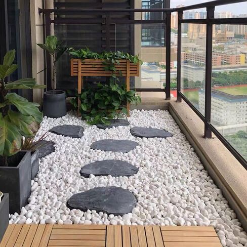 White Polished Pebbles for Plants, 4.4 LB Decorative River Rocks for Succulents and Cactus, Natural Gravel Stones for Flower Pots, Vases, Aquarium, Terrarium and Outdoor Garden Decor in Kuwait
