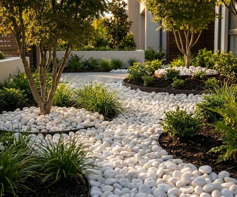White Polished Pebbles for Plants, 4.4 LB Decorative River Rocks for Succulents and Cactus, Natural Gravel Stones for Flower Pots, Vases, Aquarium, Terrarium and Outdoor Garden Decor in Kuwait