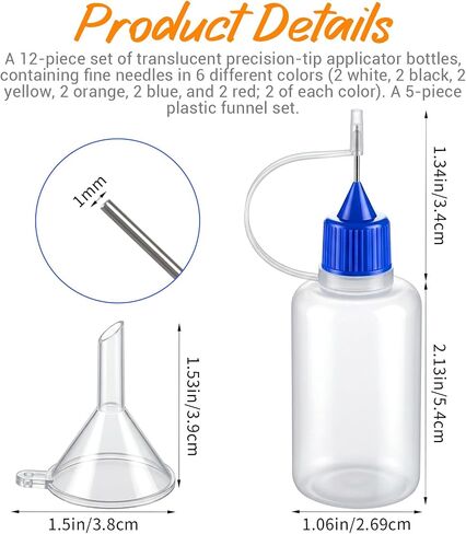 Precision Tip Applicator Bottles 12 PCS 30ml Needle Tip Squeeze Bottles in Kuwait
